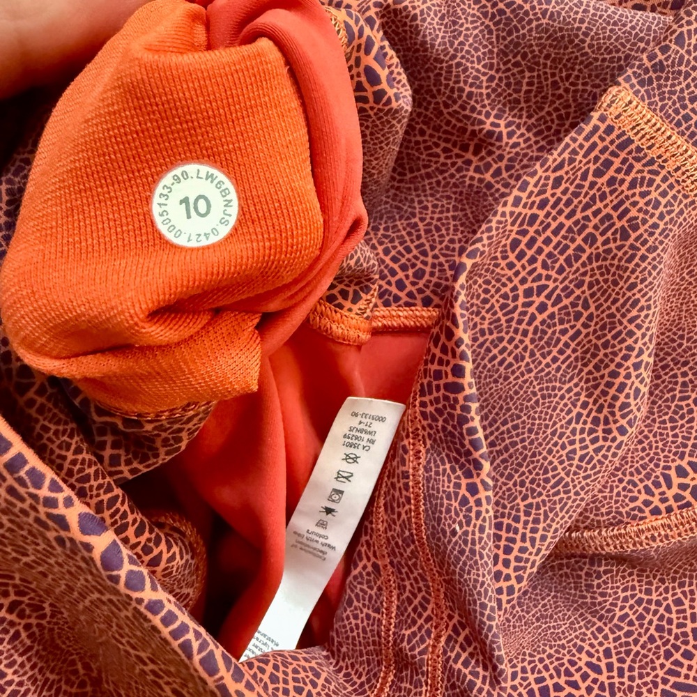 Lululemon Wunder Train High Rise Crop Leggings Glaze Vintage Orange Size 10 - Picture 7 of 10